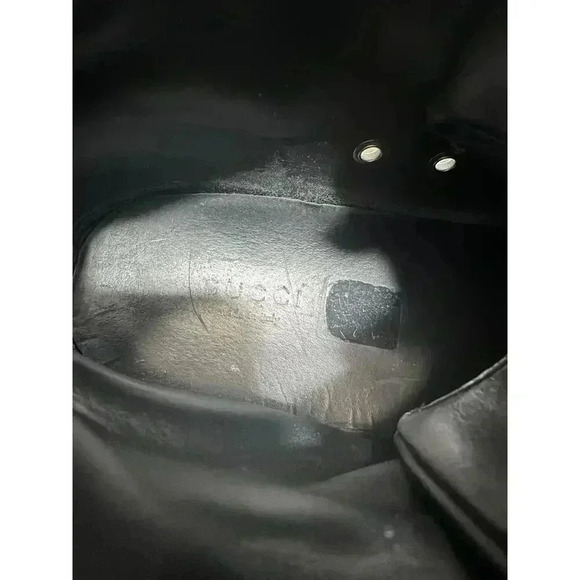 Gucci Logo Black Leather High Tops - Picture 4 of 10